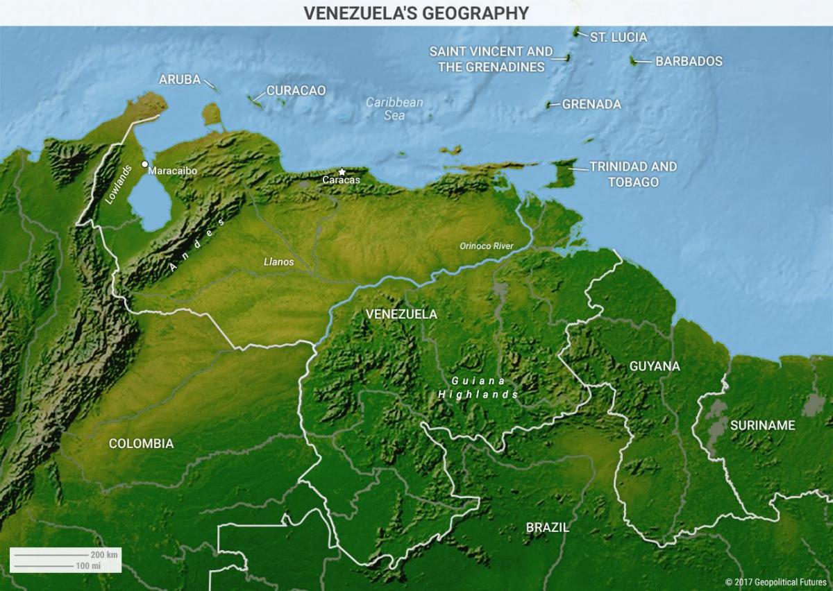 карта на венецуела географија