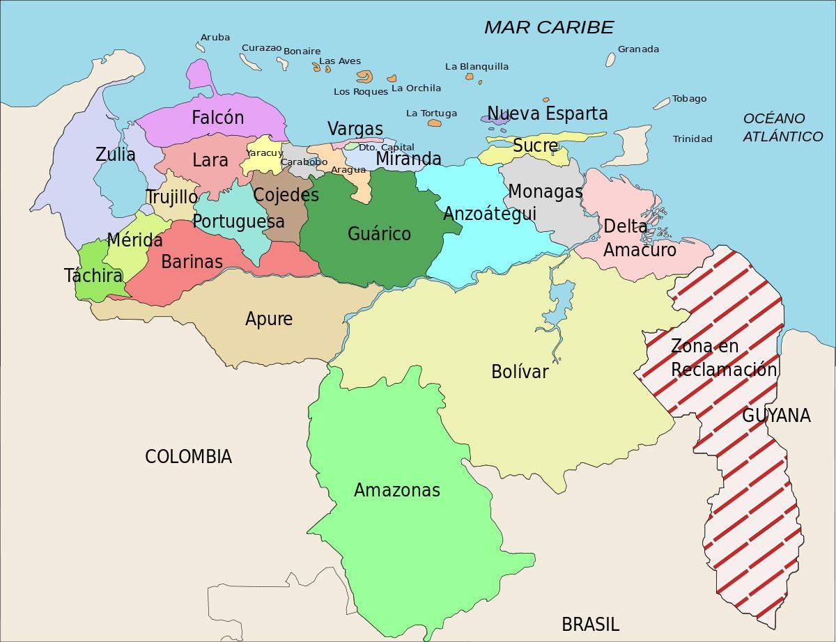 карта на венецуела држави