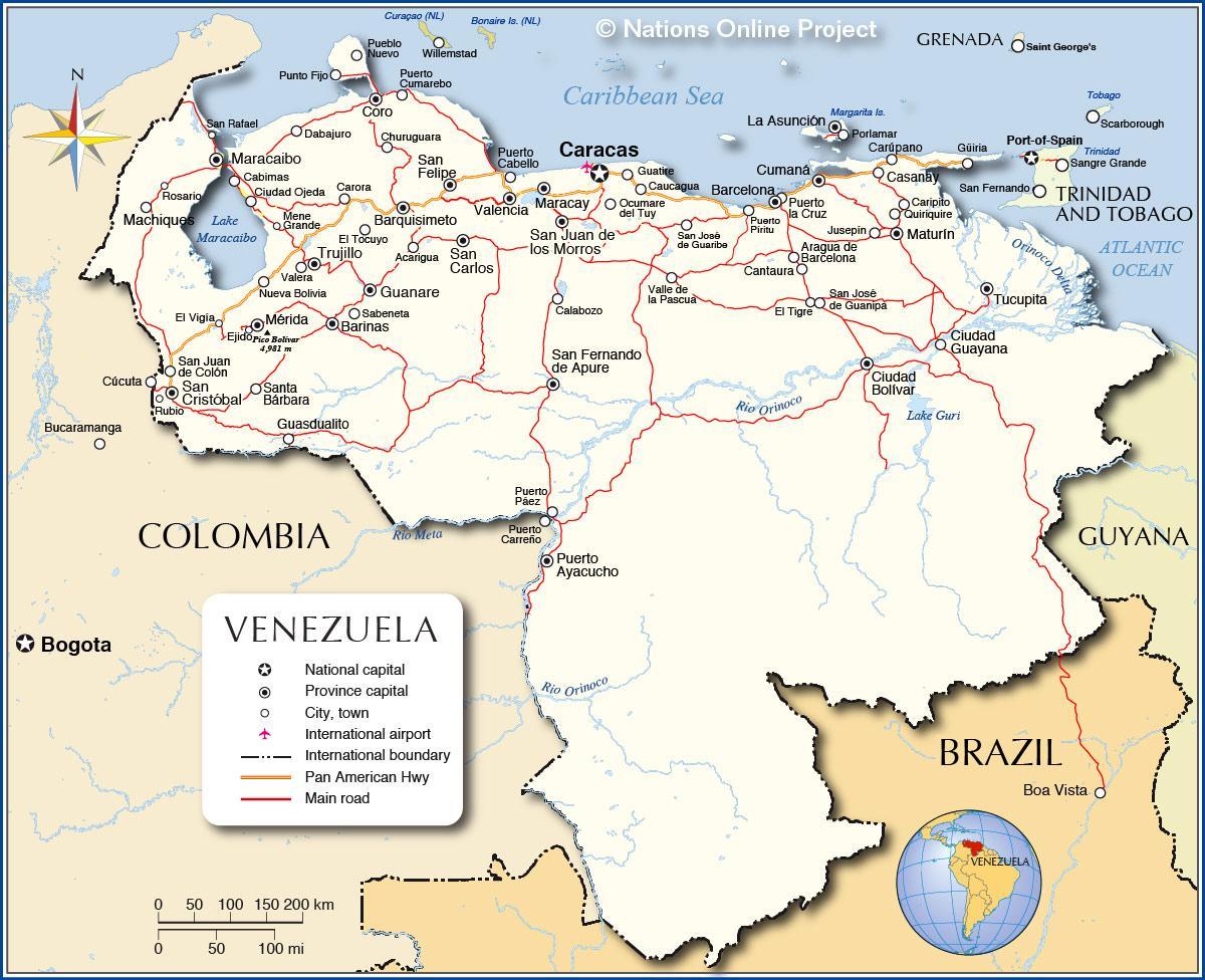 детална карта на венецуела