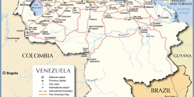 Детална карта на венецуела