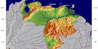 Карта на физичка карта на венецуела